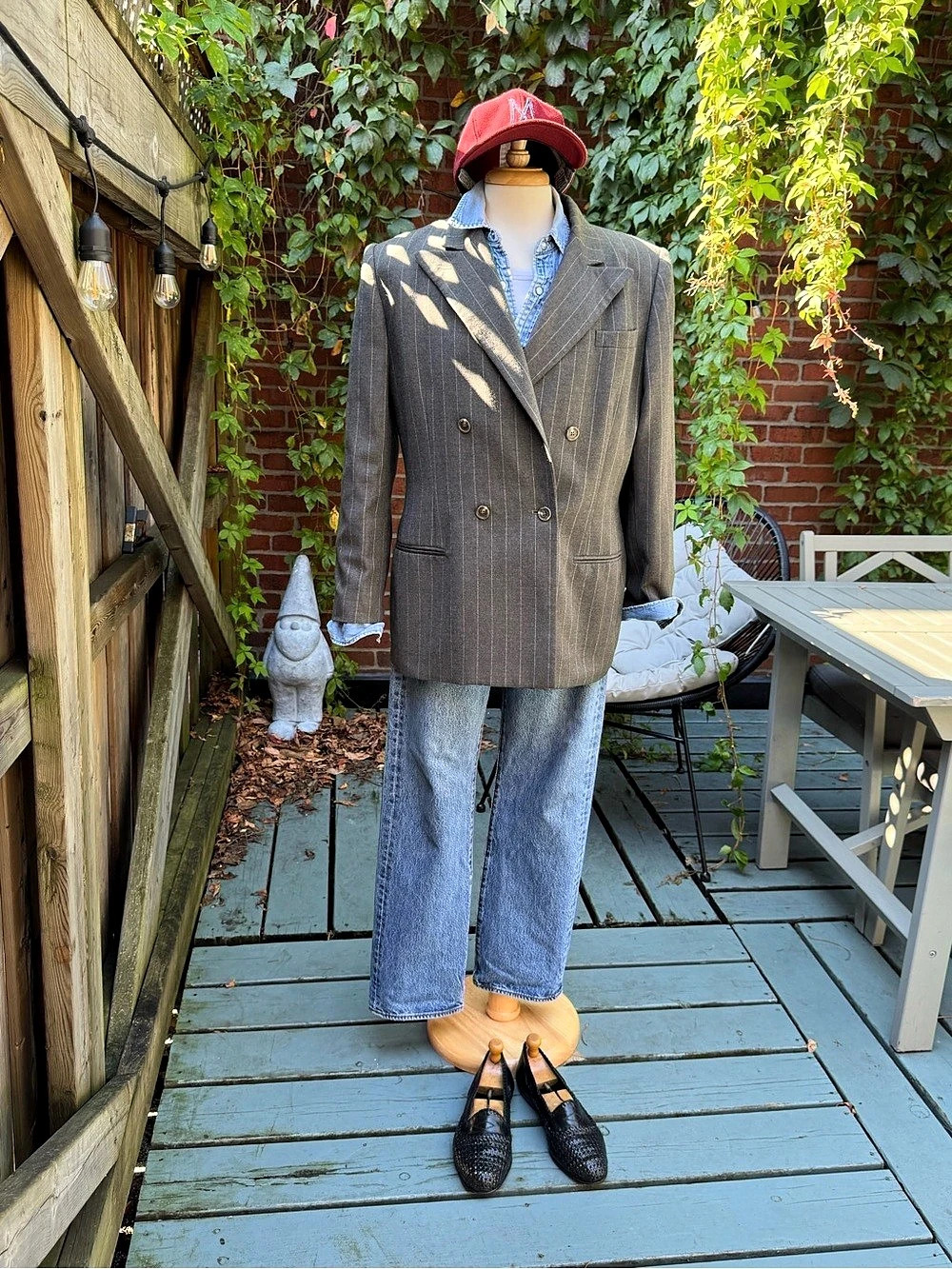 Lauren Ralph Lauren Gray Pinstripe Wool Blazer